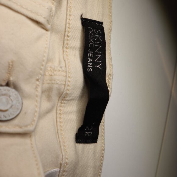 Next Jeans Couture Collection, Skinny fit, Size 12, Regular Length, Cream Color - Picture 3 of 5